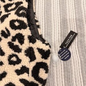 Cavalini Black and Cream Faux Fur Vest